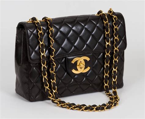 chanel black bag white logo